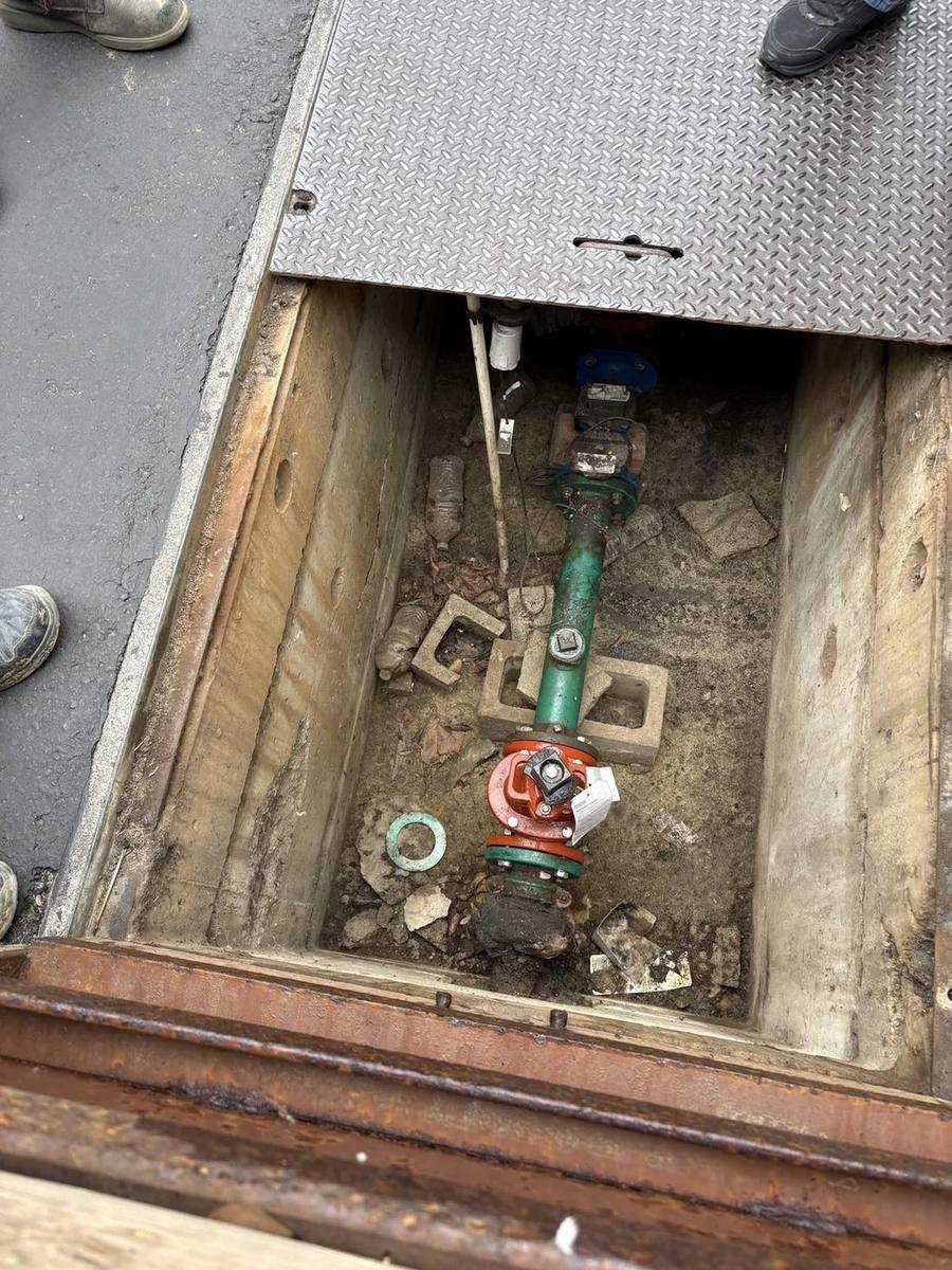 Water service vault with new valves and meter set by Viper
